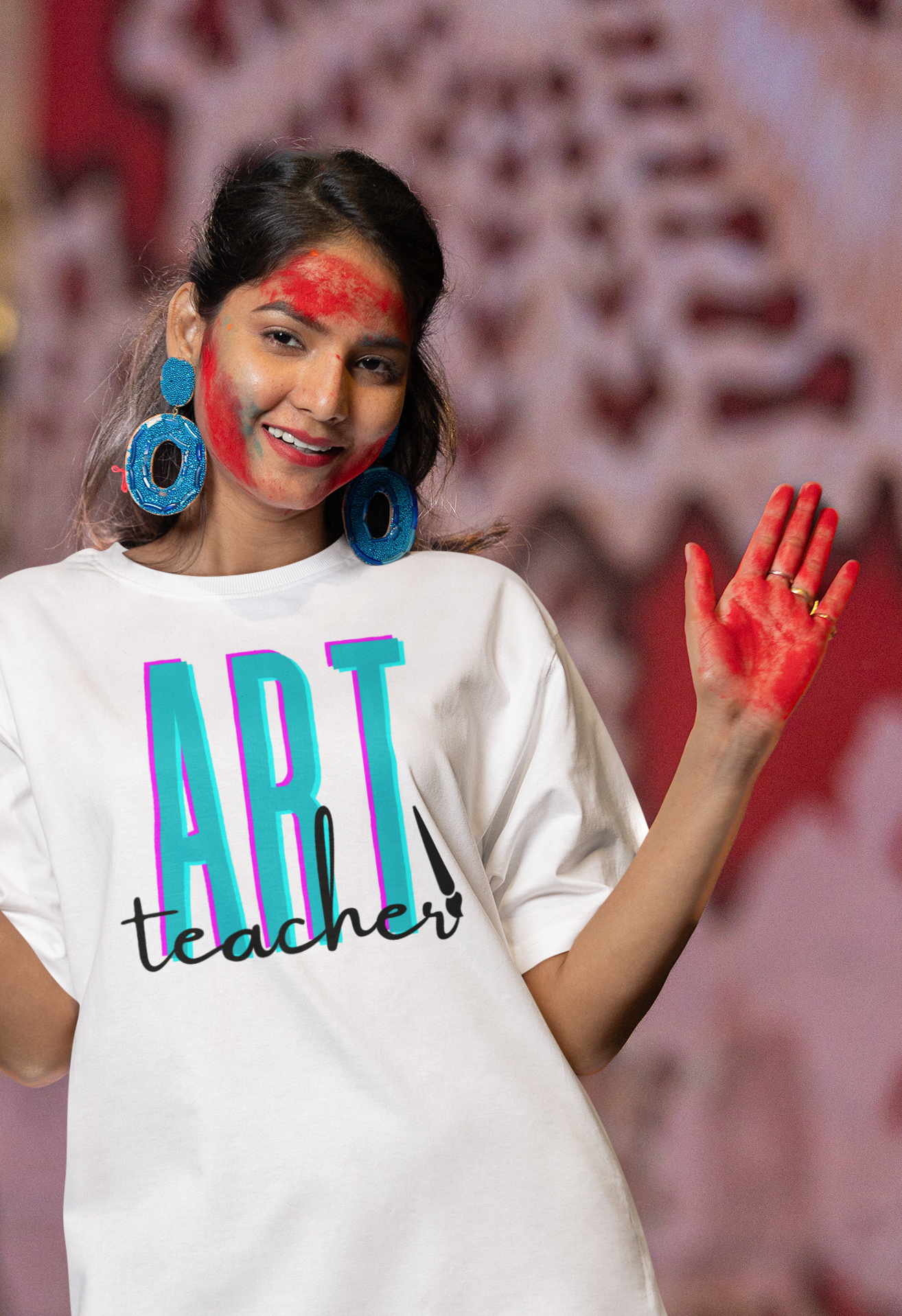 Art Teacher with Paintbrush